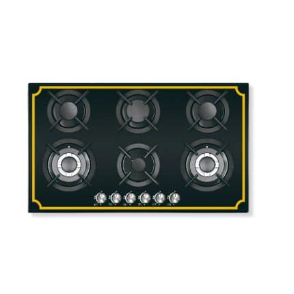 غاز 6 عيون زجاج اسود 310