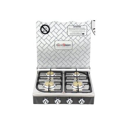 غاز 4 عيون ستانلس مع غطاء 303