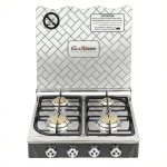 غاز 4 عيون ستانلس غطاء زجاج